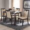Baxton Studio Evelyn Beige Upholstered and Brown Finished 5-Piece Dining Set 142-8033-8026 - alternate 2